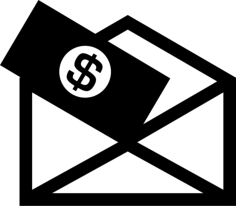 Dollar Bill Paper In An Envelope To Make A Deposit In A Bank Outline Svg Vector, Free Vectors File